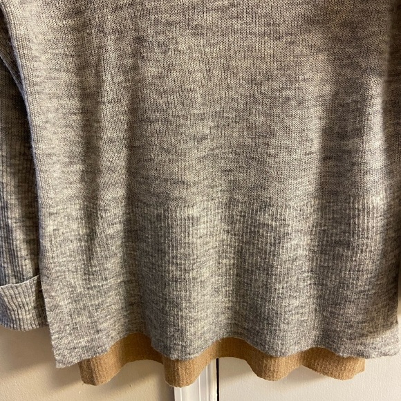 Sita Murt Anthropologie turtleneck sweater colorblock grey tan Medium - Picture 4 of 9